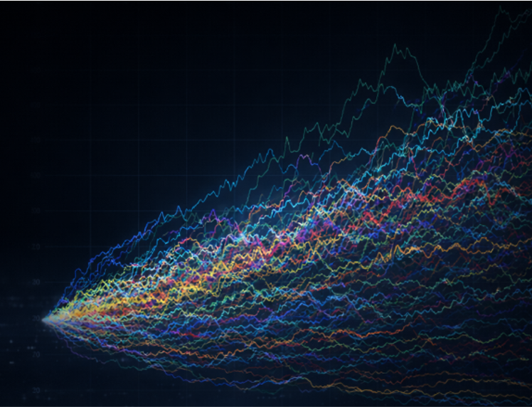Financial models and scenario analysis visual